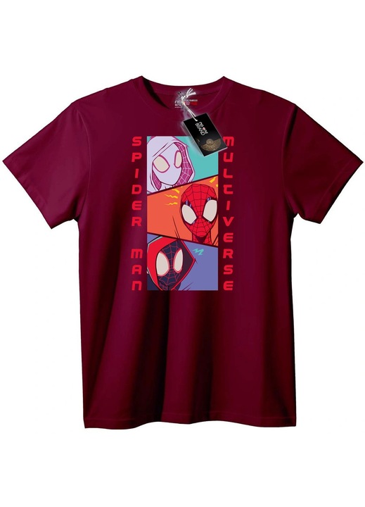 Póló Spider-Man Multiverzum, Bordó, 3XL