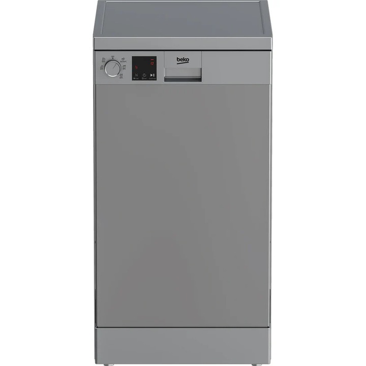 Masina de spalat vase Beko DVS 05024 S, slim, independenta, argintiu, 45 cm