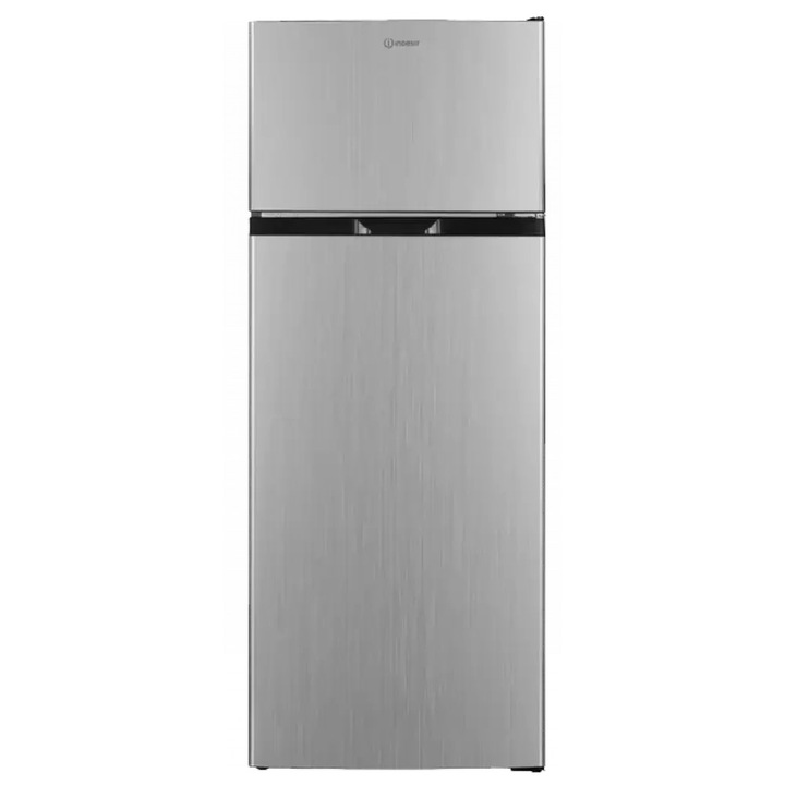 Frigider Indesit I55T0 412S, cu compartiment superior, 2 usi, argintiu