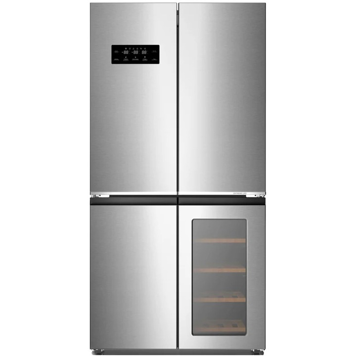 Frigider Side by Side Finlux, 605l, E, No Frost, Inox, Argintiu