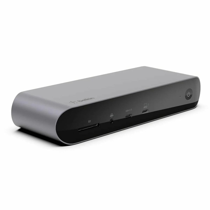 Statie de andocare Belkin INC006VFSGY, USB-C 3.1, cititor card SD, porturi multiple, Gri, 1 buc