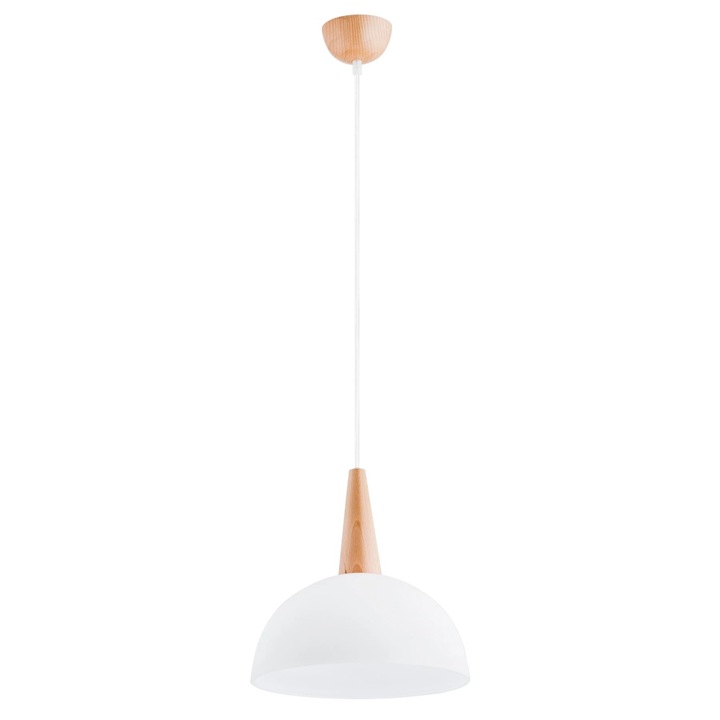 Pendul Maya KL111107, 1xE27, natur si alb, design modern, IP20