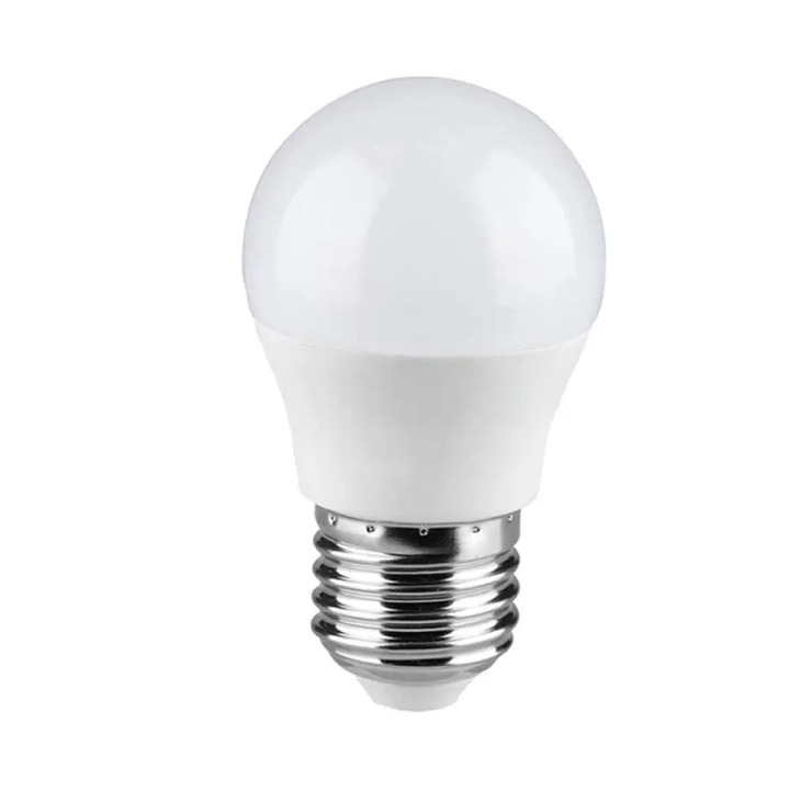 Bec led V-Tac E27 CREE, 6.5W, forma glob, 3000K, alb cald, 1 buc