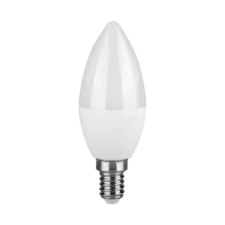 Bec led V-tac CREE E14 6.5W, in forma de lumanare, alb rece (6500K), 1 buc