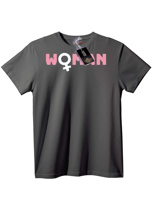 Тениска Жена с Женски Символ, Сив, 3XL