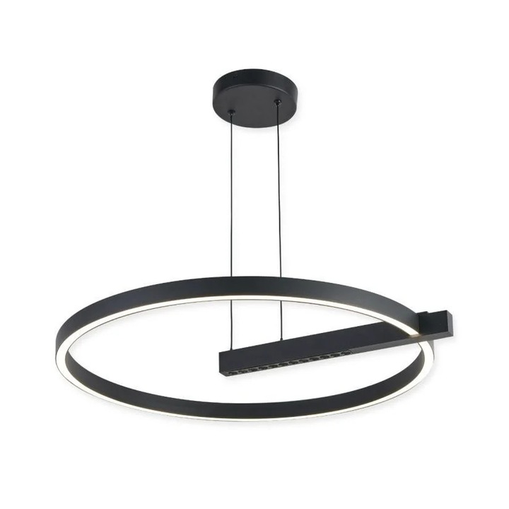 Pendul LED Himera, 48W, lumina neutra (4000 K), negru, Klausen