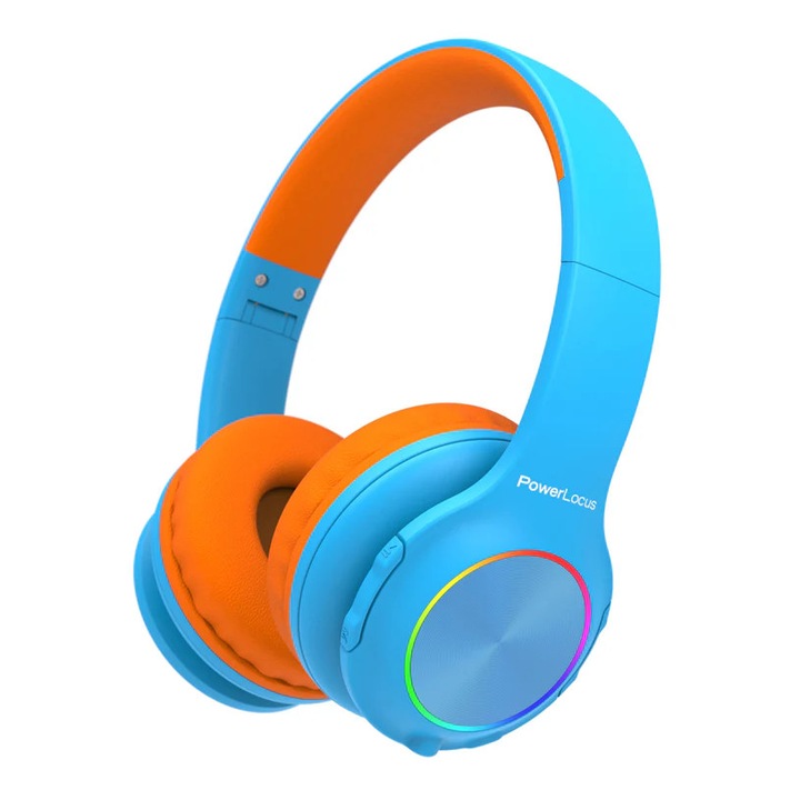 Casti stereo POWERLOCUS PLED ALBASTRU/PORTOCALIU