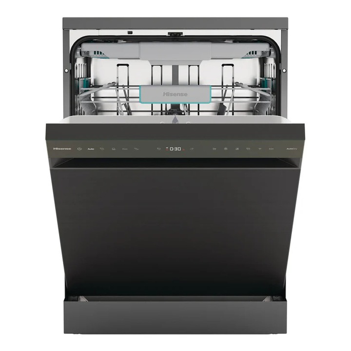 Masina de spalat vase Hisense HS673A90BX, inverter, 60cm, inox