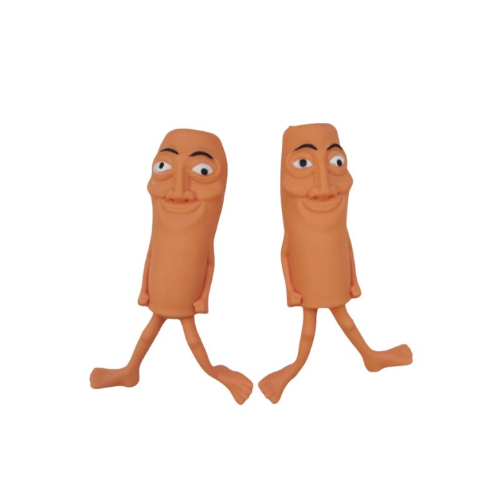 Jucarie interactiva, set 2 bucati, jucarie de stres, 11.5cm, maro