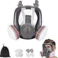Set ochelari si masca de protectie, Rapliv®, reutilizabila, reglabila, Include 2 filtre cu particule anti-gaz, vapori de vopsea si noxe, 10 filtre din bumbac, reglabil, pentru protectie respiratorie, dublu filtru, antivirus