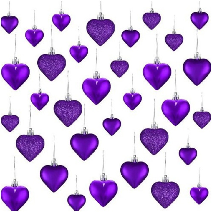 Set de 24 globuri de Craciun, forme neregulate, 4.5cm, multicolor