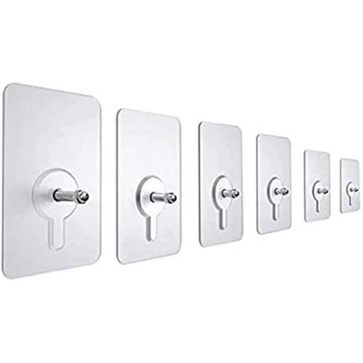 Set 20 suporturi adezive transparente, inox, rezistente pentru baie si bucatarie, 16mm