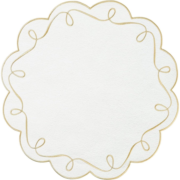 Set de 3 servete rotunde, design cu panglica, 38x38cm, multicolor, pentru petreceri, decoratiuni de masa