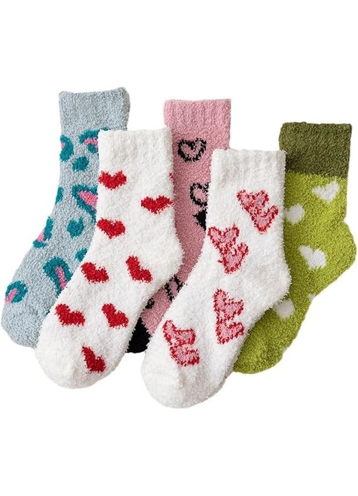 Sosete dama, model cu pisica, multicolor, marime 36-42, set de 2 perechi