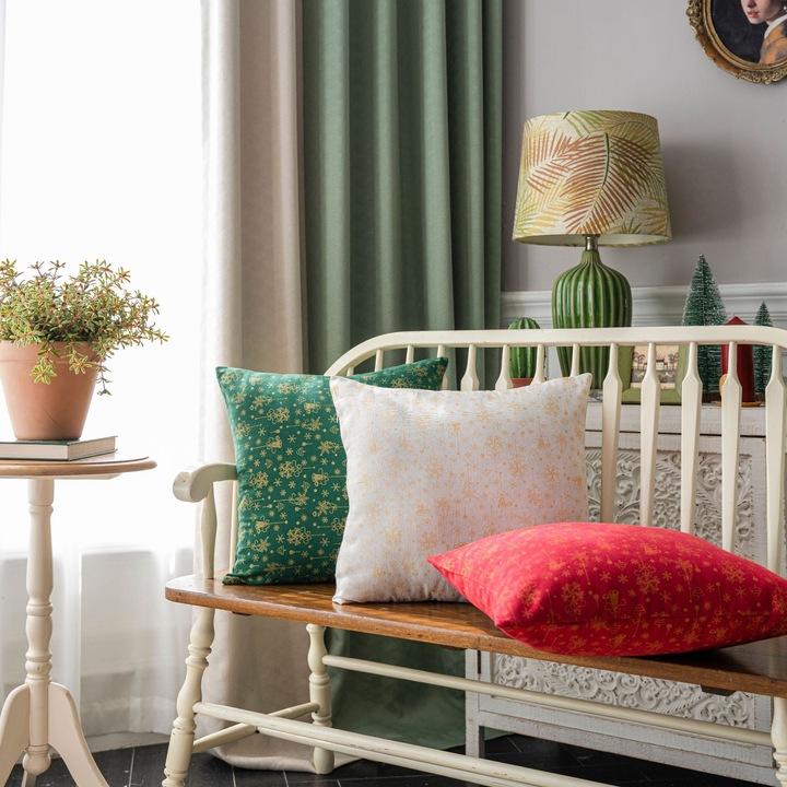 Set fete de perna Craciun 45x45cm, 3 piese, decorativ, pentru iarna, casa, dormitor, canapea