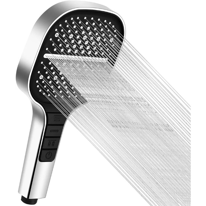 Dus cu presiune inalta, 7 moduri de pulverizare, 130x122mm, design elegant, set dus