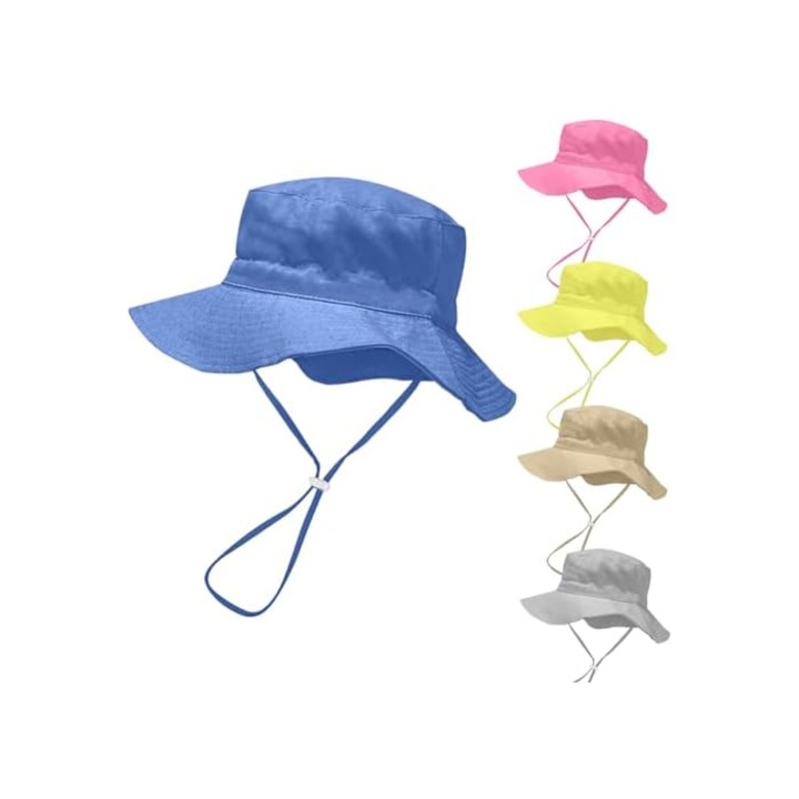 Sapca de soare pentru copii, cu margine lata, ajustabila, multicolor, unisex, dimensiune unica