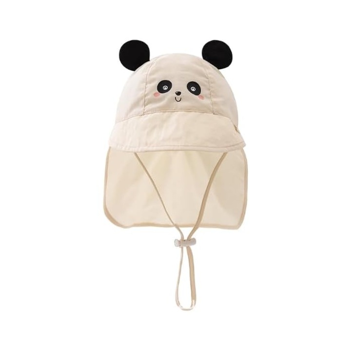 Caciula din bumbac pentru copii, protectie UV (UPF 50+), design cu animale, unisex, dimensiune ajustabila 38-46 cm