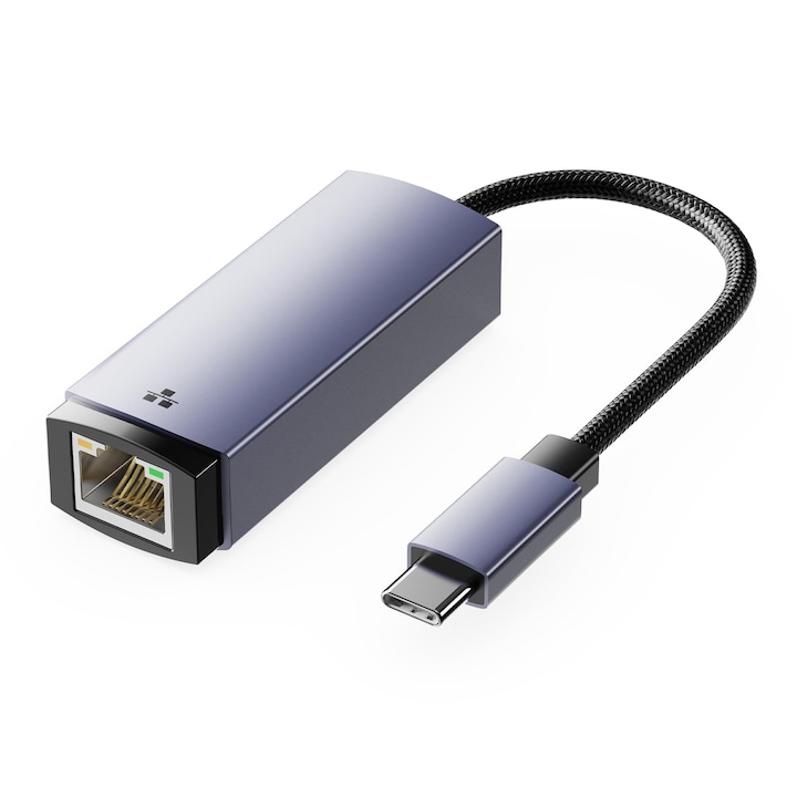 USB hálózati adapter RJ45-höz, 1000Mbps, alumínium, kompakt, plug and play, tartós, Kompatibilis Windows / macOS / Linux, OUYLAF
