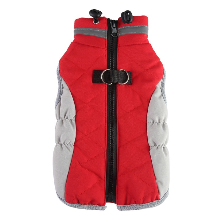 Jacheta pentru caini, rosie, marimea XXL, 54x41cm, set confortabil pentru activitati in aer liber