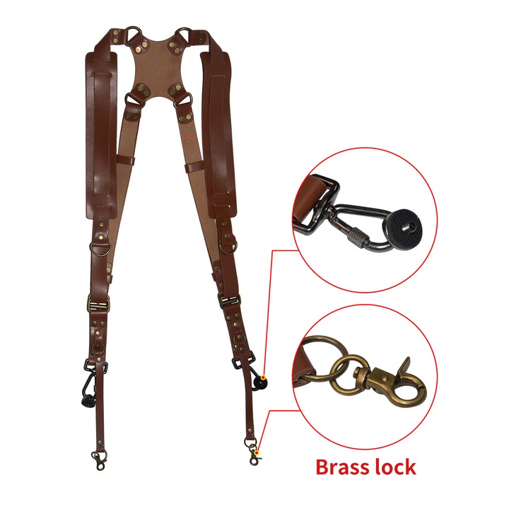 Ham dublu pentru camera, piele artificiala, culoare maro, dimensiuni 23x16.5x5.5cm