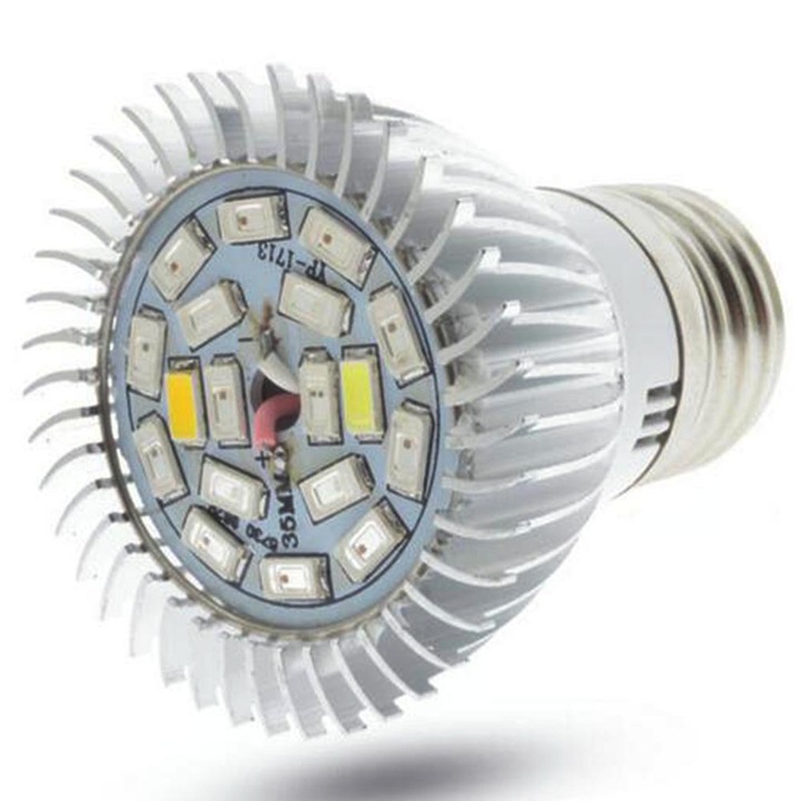 LED lámpa növénytermesztéshez, 120°-os széles látószög, teljes spektrum, E27