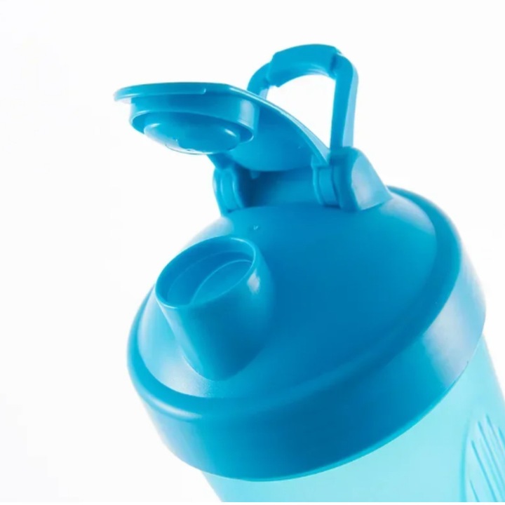 Bidoane si shakere, shaker pentru proteine, 400ml, plastic, 9.5x16.5cm, albastru
