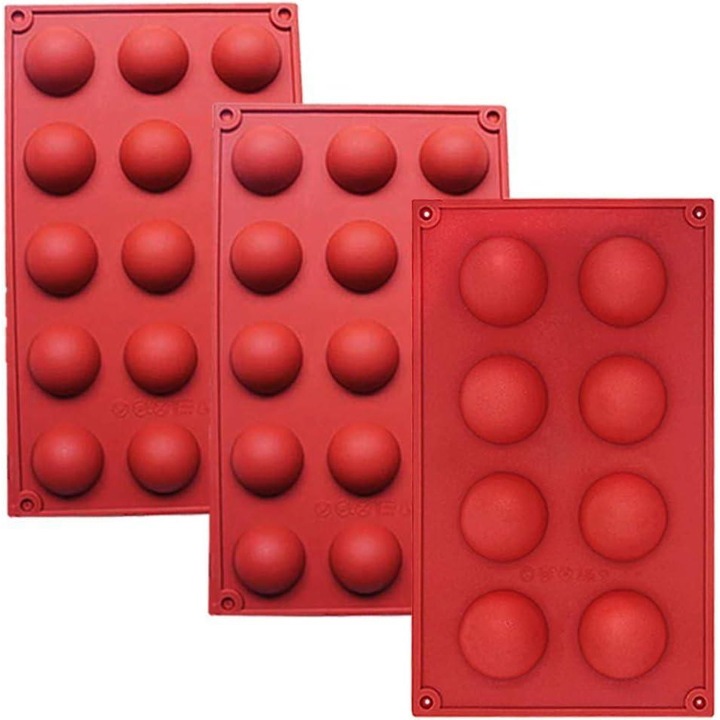 Set forme prajituri din silicon semicirculare, 8 cavitati si 15 cavitati, multicolor