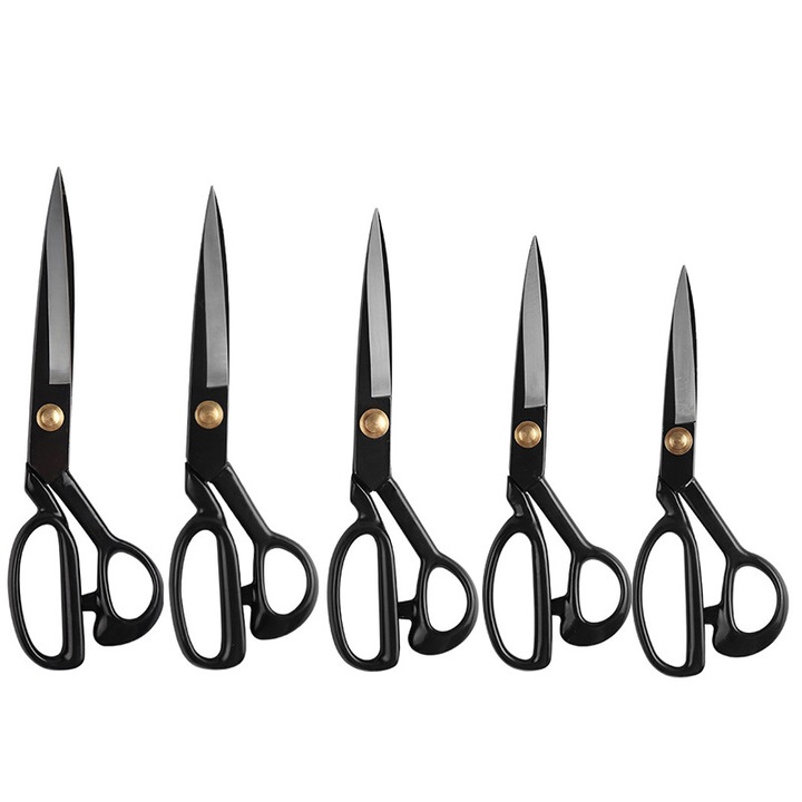 Set de foarfece de croitorie, 5 piese, inox, negru, 8x10.5cm