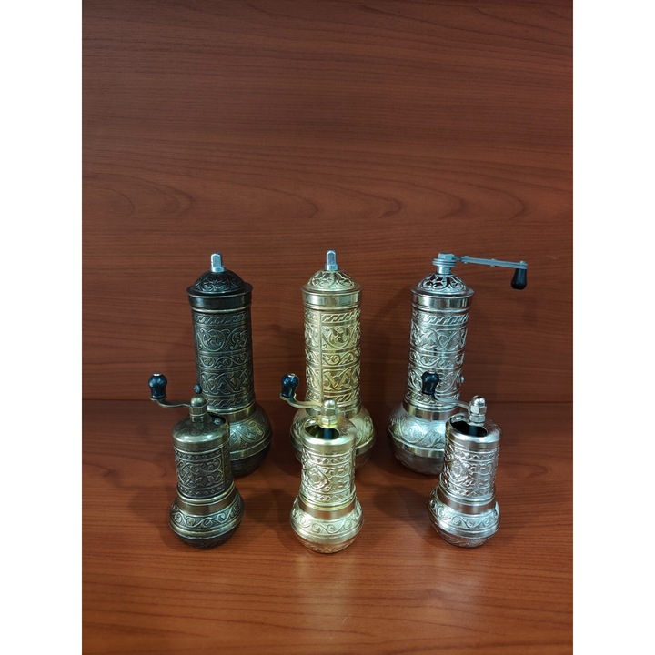 Rasnita de piper, rasnita turceasca manuala, ajustabila, metalica, 11x4.8cm, neagra