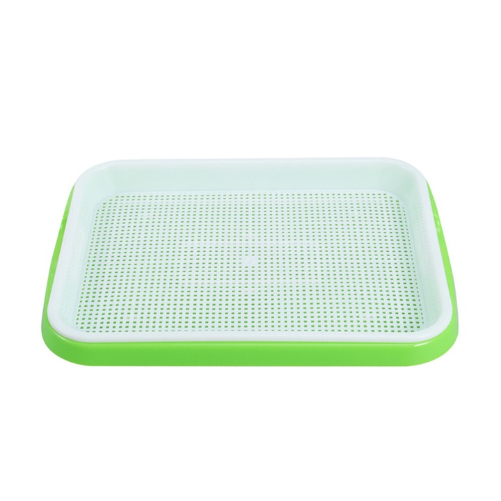 Tava de germinare din PP pentru rasaduri, design cu grilaj, 33x25x5cm, utilizare ca suport pentru fructe si legume