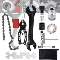 Trusa de scule pentru bicicleta(9PCS), Fain Mioritic®, Include cheie de demontare tip cutie 3 in 1, extractor de manivela, suport pedalier, extractor de roata libera, clema de zale, intrerupator de lant, Potrivit pentru biciclete de munte etc