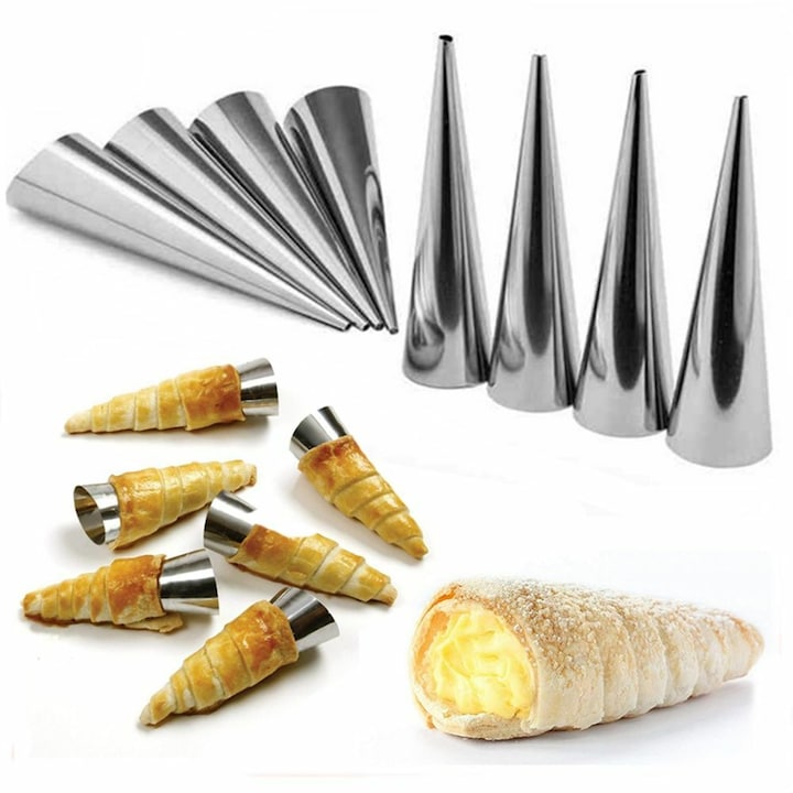 Set 6 forme prajituri din otel inoxidabil pentru cannoli