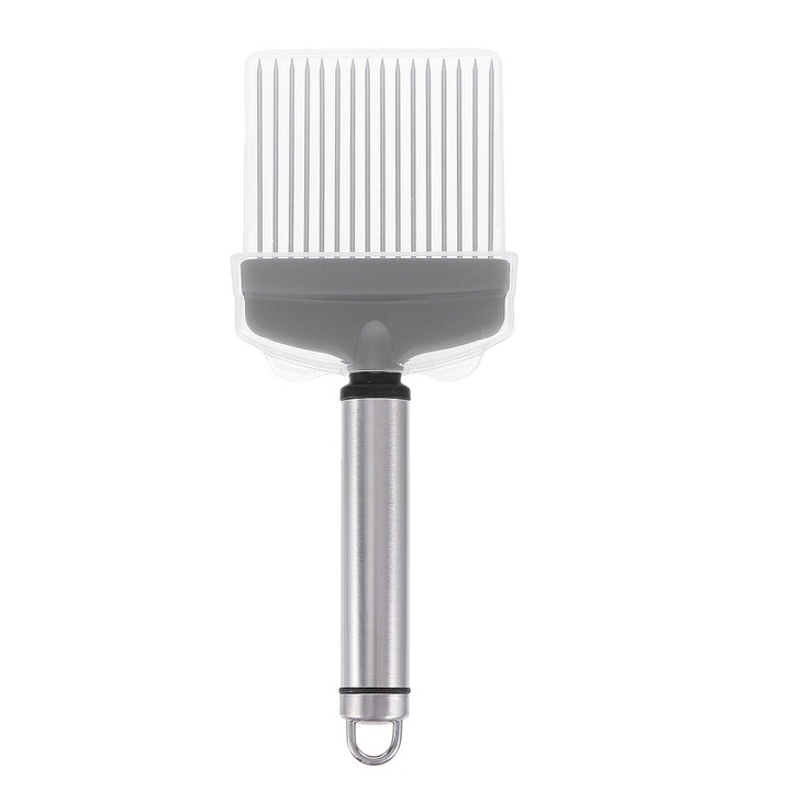 Feliator manual pentru legume si carne, 21x8x2cm, inox, negru, set 1 buc.