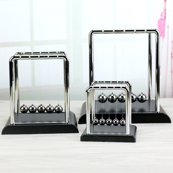 Set mini bile de echilibru Newton, accesorii decorative, 9x7.5x9.5cm, 1.0cm diametru bila