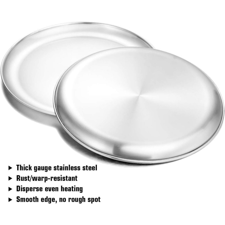 Set 2 tavi copt pizza, inox, 30x30cm, margini usor inclinate