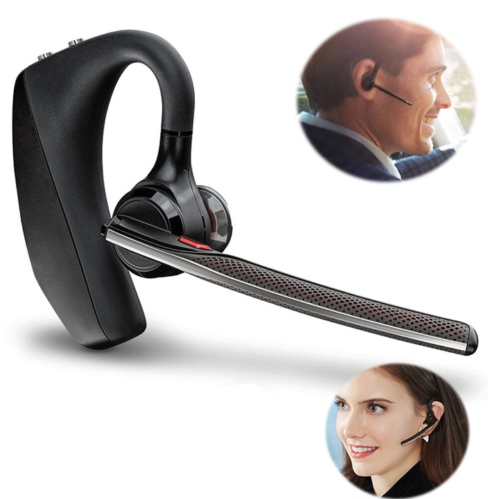 Casti wireless, negru, design ajustabil, tehnologie de anulare a zgomotului, compatibile cu smartphone-uri