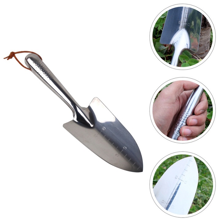 Lopata de gradina, inox, 29x8.5x2cm, usoara, portabila, set 1 bucata