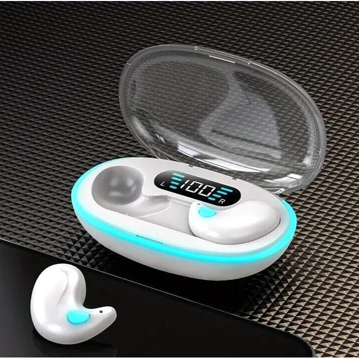 Casti Wireless, 5.3, impermeabile, rezistente la transpiratie, alb, set