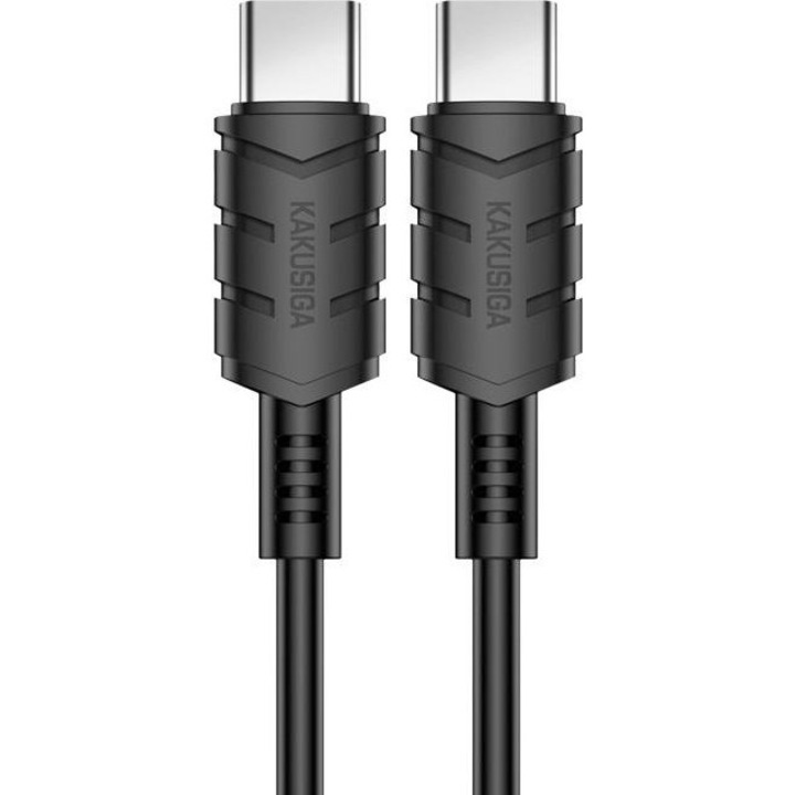Cablu de date USB-C la USB-C KAKUSIGA, 60W, 1.2m, negru