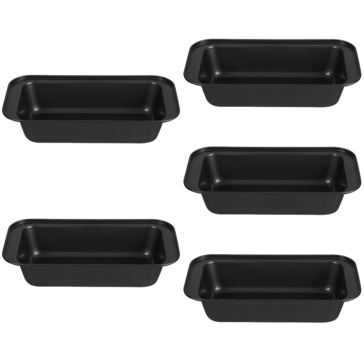 Set 5 tavi copt din otel carbon, non-aderente, gri, 25.40x13.20x5.20cm