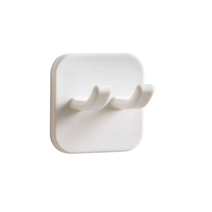 Suport pentru cabluri, set 10 bucati, plastic, alb, 5.1x5.1x3cm