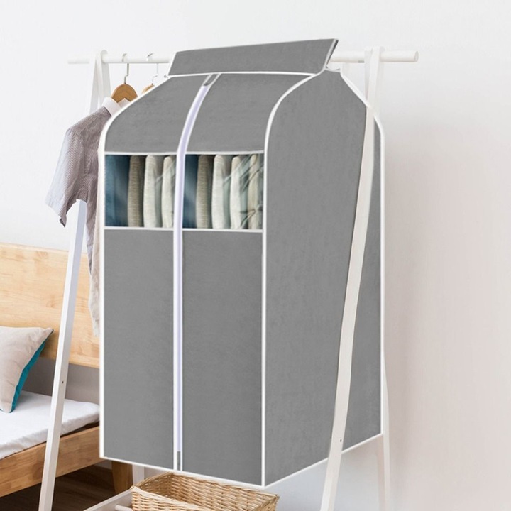 Sac pentru haine, capacitate mare, impermeabil, gri-bej, set 1 buc.