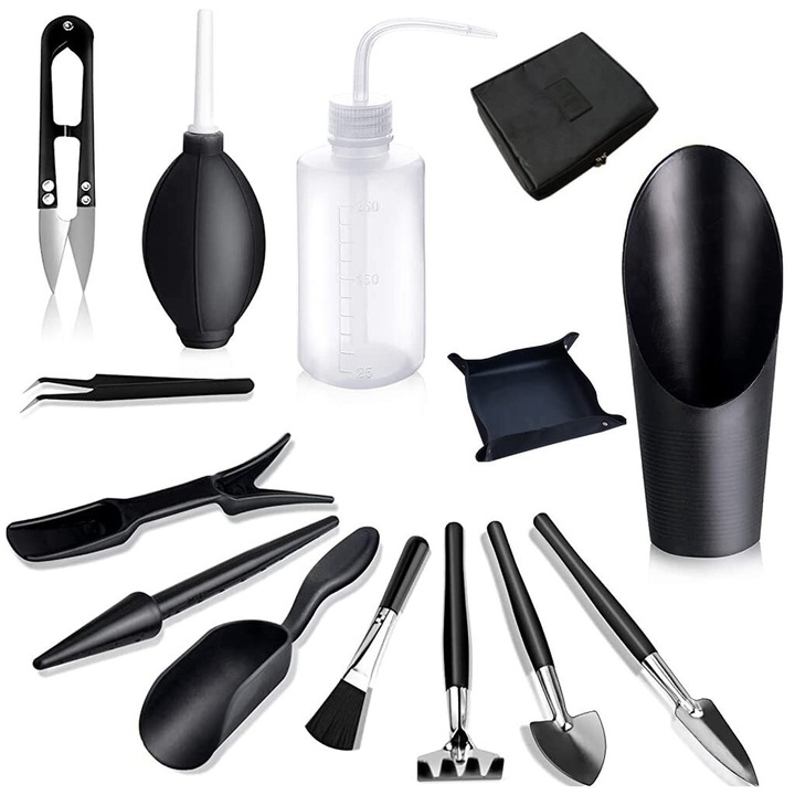 Set unelte gradinarit 14 piese cu geanta de depozitare, unelte pentru plante, 22x18x8cm