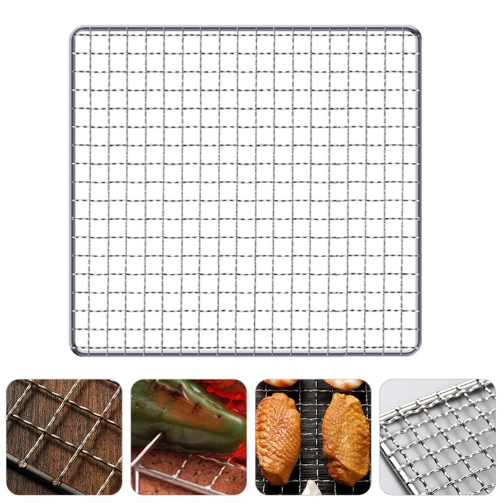 Plasa gratar, 20x20cm, inox 304, set 1 bucata