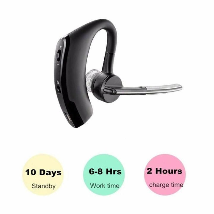 Casti wireless, negru, cu reducere de zgomot, Bluetooth 5.0, 90g, set complet