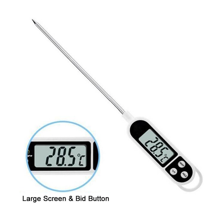 Termometru digital pentru alimente, 304 otel inoxidabil, 14.5cm, masurare rapida, temperatura -50C la +300C