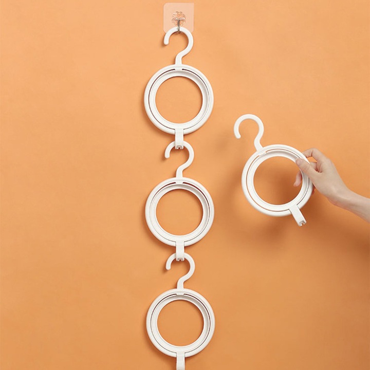 Set 3Pcs Cuiere pentru Palarii, Alb, PP, 12cm x 24cm