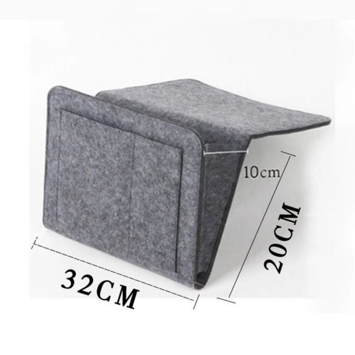 Organizator de depozitare pentru noptiera, 5 buzunare, gri deschis/gri inchis/negru/bej/maro, 32x20x10cm