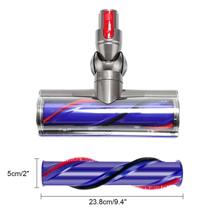 Perie rola pentru aspirator Dyson V6, 23.8x4.5cm, albastra, set 1 bucata